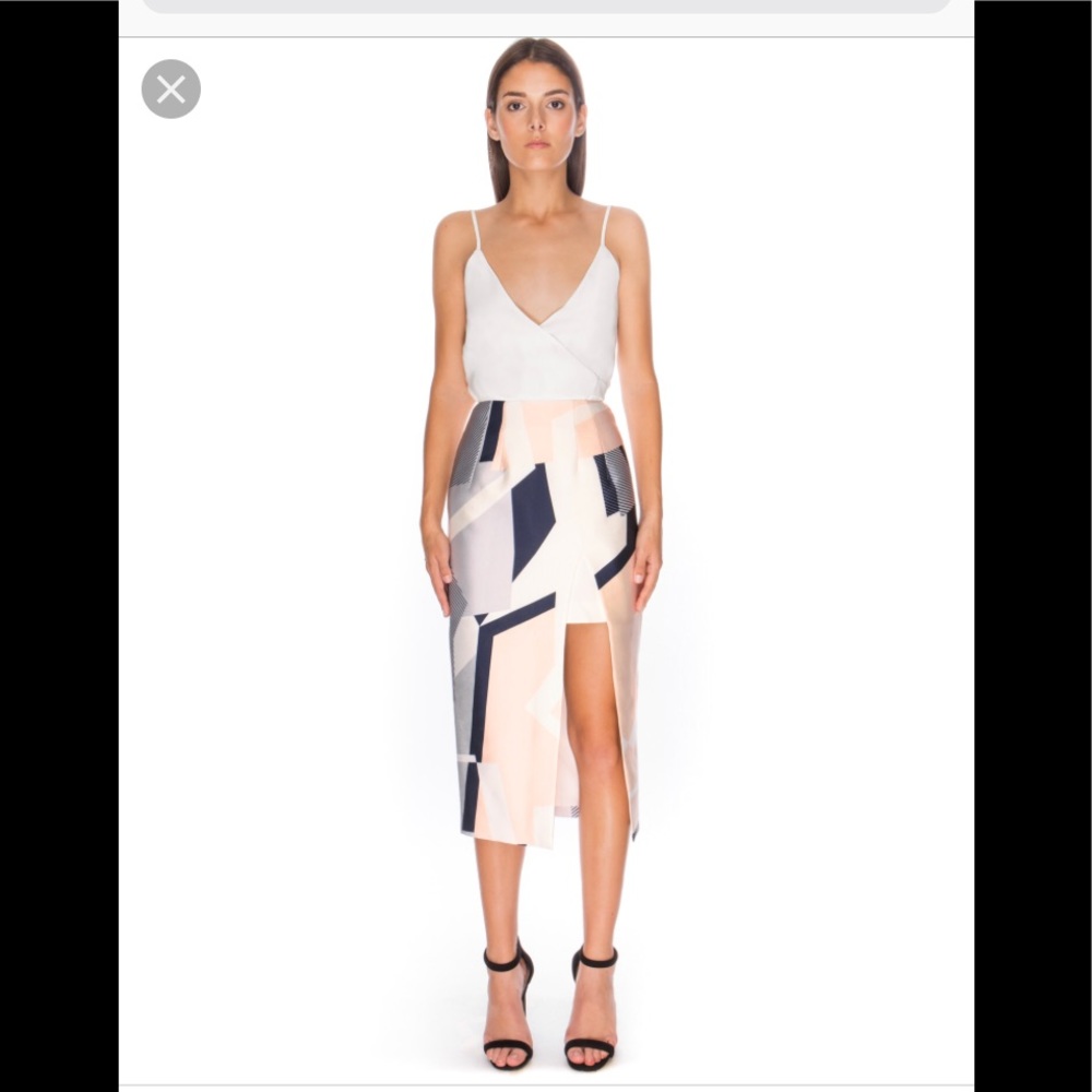 KEEPSAKE HIGH RISE SKIRT GEO PRINT